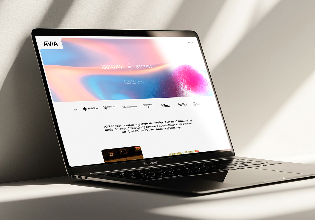 AVIA creative studio website on laptop